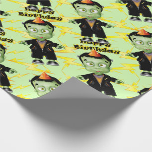 Niedliche Halloween-Frankenstein-Monster-Geburtsta Geschenkpapier