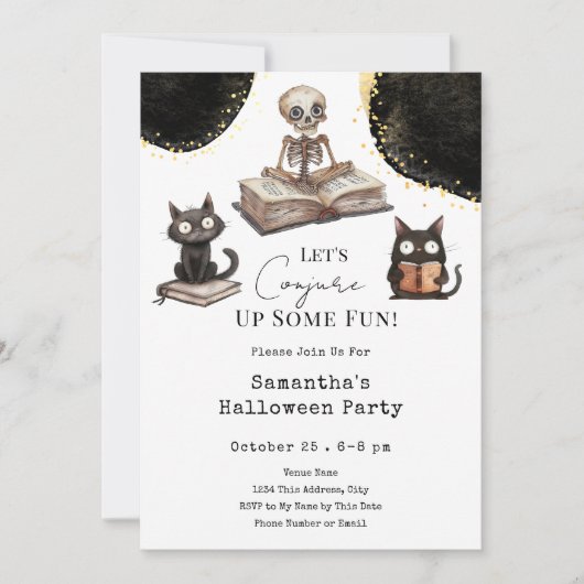 Niedliche Halloween Fun-Party Einladung (Vorderseite)