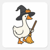 Niedliche Halloween-Gans Quadratischer Aufkleber (Vorderseite)