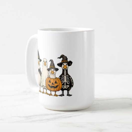 Niedliche Halloween-Gänsehaut | Hexe Ghost Pumpki Kaffeetasse (Vorderseite Links)