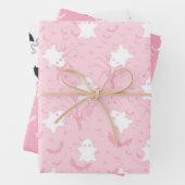 Niedliche Halloween-Geist und Fledermaus Geschenkpapier Set (Beispiel)