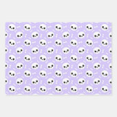 Niedliche Halloween-Geist- und Skulls-Muster Geschenkpapier Set (Vorderseite)