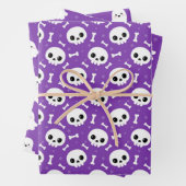 Niedliche Halloween-Geist- und Skulls-Muster Geschenkpapier Set (Beispiel)