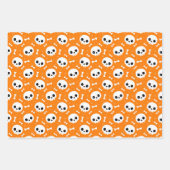Niedliche Halloween-Geist- und Skulls-Muster Geschenkpapier Set (Vorderseite)