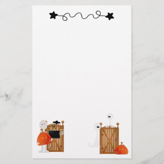 Niedliche Halloween-Geister Briefpapier (Vorderseite)