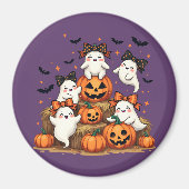 Niedliche Halloween-Geister in Coquette Bows & Pum Magnet (Vorne)