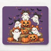 Niedliche Halloween-Geister in Coquette Bows & Pum Mousepad (Vorne)