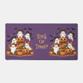 Niedliche Halloween-Geister in Coquette Bows & Pum Schreibtischunterlage (Vorderseite)
