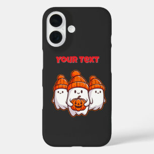 Niedliche Halloween-Geister mit Pumpkin und Orange iPhone 16 Hülle