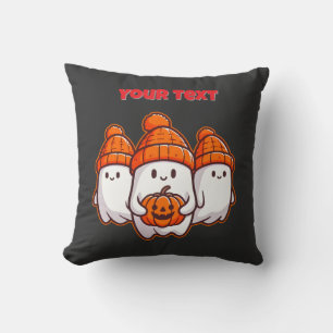 Niedliche Halloween-Geister mit Pumpkin und Orange Kissen