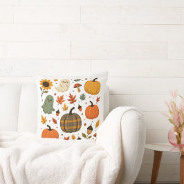 Niedliche Halloween-Geister mit Pumpkins und Herbs Kissen