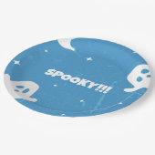 Niedliche Halloween-Geister Pappteller (Schrägansicht)