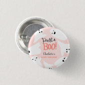 Niedliche Halloween-Geister Rosa-Babydusche Button (Vorne & Hinten)