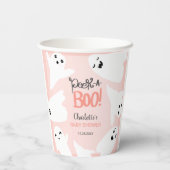 Niedliche Halloween-Geister Rosa-Babydusche Pappbecher (Rückseite)