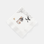 Niedliche Halloween-Geisterhaube mit Broom und Pum Serviette (Ecke)