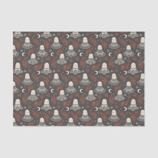 Niedliche Halloween-Geisterlace - Rust Seidenpapier (Vorderseite)