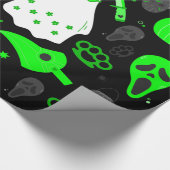 niedliche Halloween-Geistersäure grün Geschenkpapier (Ecke)