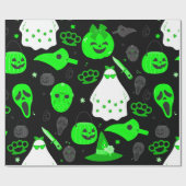 niedliche Halloween-Geistersäure grün Geschenkpapier (Flach)