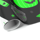 niedliche Halloween-Geistersäure grün Geschenkpapier (Rolleneckpunkt)