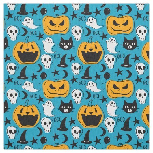 Niedliche Halloween-Geschöpf-Illustration Stoff (Muster)