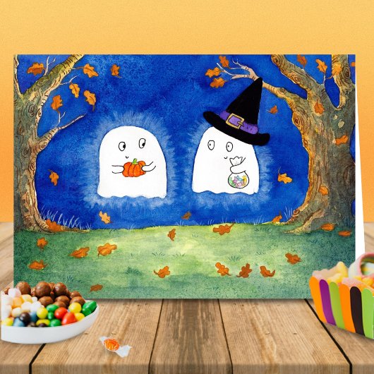 Niedliche Halloween-Gespenster von Nicole Janes Karte