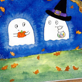 Niedliche Halloween-Gespenster von Nicole Janes Karte