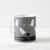 Niedliche Halloween Ghost farbenfrohe Confetti Mix Kaffeetasse (Vorderseite Links)