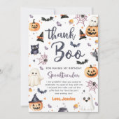 Niedliche Halloween-Ghost-Geburtstagsparty Dankeskarte (Vorderseite)