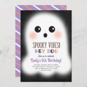 Niedliche Halloween Ghost Geburtstagsparty Einladu Einladung (Vorne/Hinten)