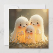 Niedliche Halloween-Ghost-Gruppe Einladung (Vorderseite)