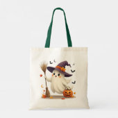 Niedliche Halloween Ghost Hexe Tragetasche (Rückseite)