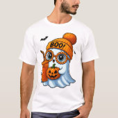 Niedliche Halloween Ghost-Illustration T-Shirt (Vorderseite)