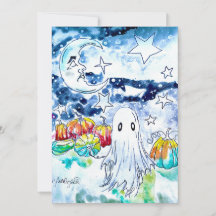 Niedliche Halloween-Ghost-Karte