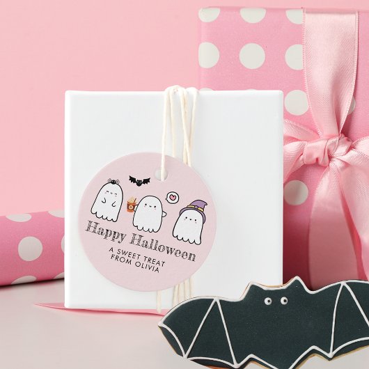 Niedliche Halloween-Ghost-Leckerei Geschenkanhänger