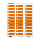 Niedliche Halloween Ghost Orange-Rücksendeadresse (Vorne)