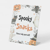 Niedliche Halloween Ghost Pumpkin Spookke Snacks Z Sockelschild (Vorderseite)