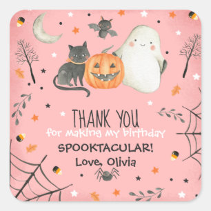 Niedliche Halloween Ghost Spooktacular Geburtstags Quadratischer Aufkleber