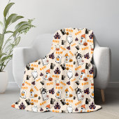 Niedliche Halloween Ghost Spooky Geister, Pumpkins Fleecedecke