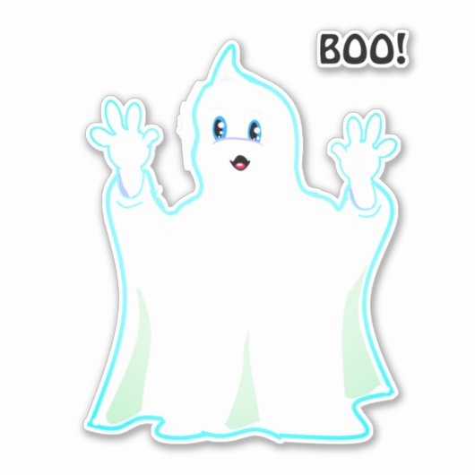 Niedliche Halloween-Ghost-Sticker Aufkleber (Vorderseite)