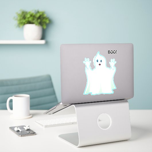 Niedliche Halloween-Ghost-Sticker Aufkleber (Laptop auf Schreibtisch)