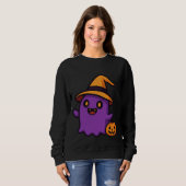 Niedliche Halloween-Ghost-Sticker Sweatshirt (Vorne ganz)