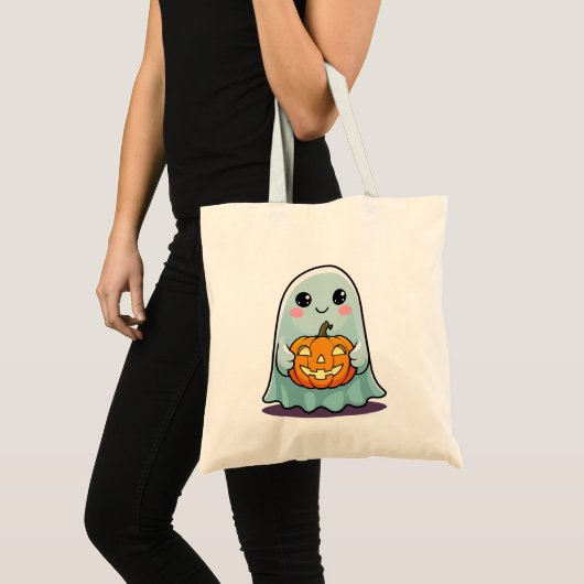 Niedliche Halloween Ghost Tote Tasche (Vorderseite (Produkt))