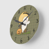Niedliche Halloween-Ghost-Uhr Runde Wanduhr (Winkel)