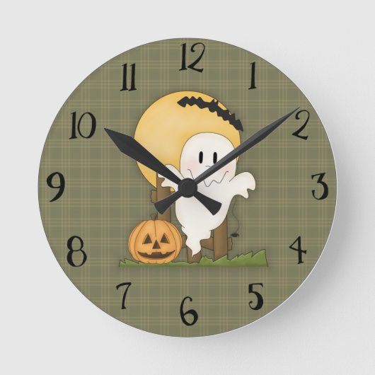Niedliche Halloween-Ghost-Uhr Runde Wanduhr (Vorderseite)