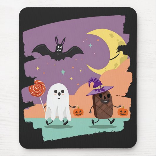Niedliche Halloween Ghost und Candy Friends Mousepad (Vorne)