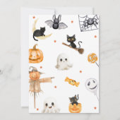 Niedliche Halloween Ghosts Kleine Boo Baby-Dusche Einladung (Rückseite)