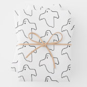 Niedliche Halloween-Ghosts-Kontur Geschenkpapier Set (Beispiel)