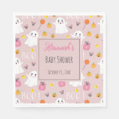 Niedliche Halloween Ghosts Pink Paper Napkins Serviette (Vorderseite)