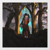 Niedliche Halloween-Girl Fensteraufkleber (Blatt)