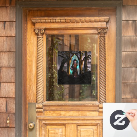 Niedliche Halloween-Girl Fensteraufkleber (Haustür)